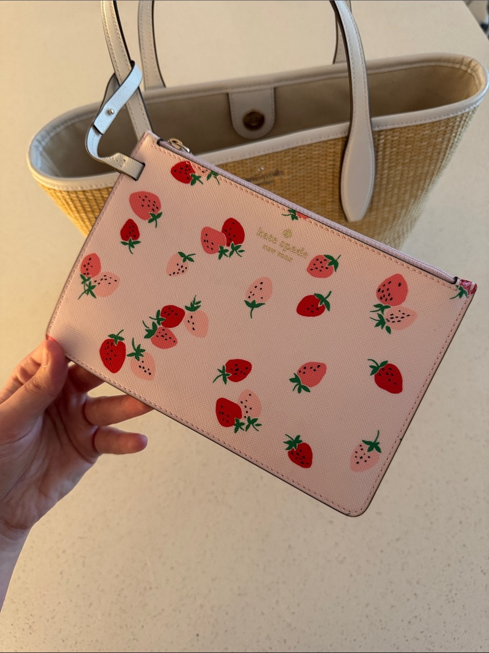 Kate Spade Strawberry Raffia Tote - Picture 10 of 11
